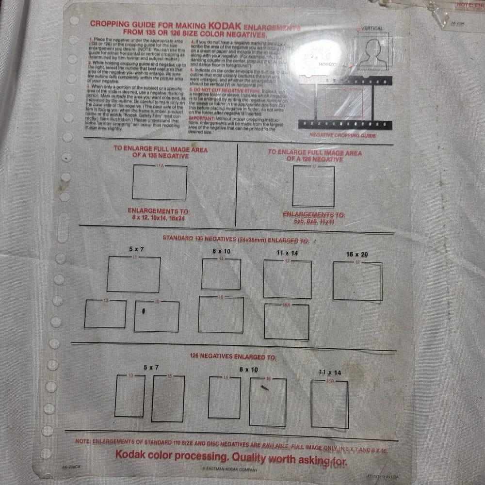 Vintage Kodak Cropping Guides Idea Book and Color Enlargement Sample Lot